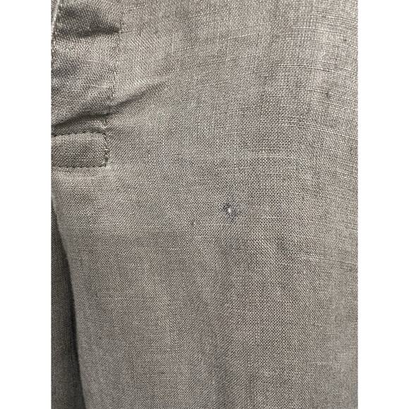 For Cynthia Olive Green 100% Linen Beach Shirt Small Ruffle Pocket Swim Cover - Picture 5 of 5